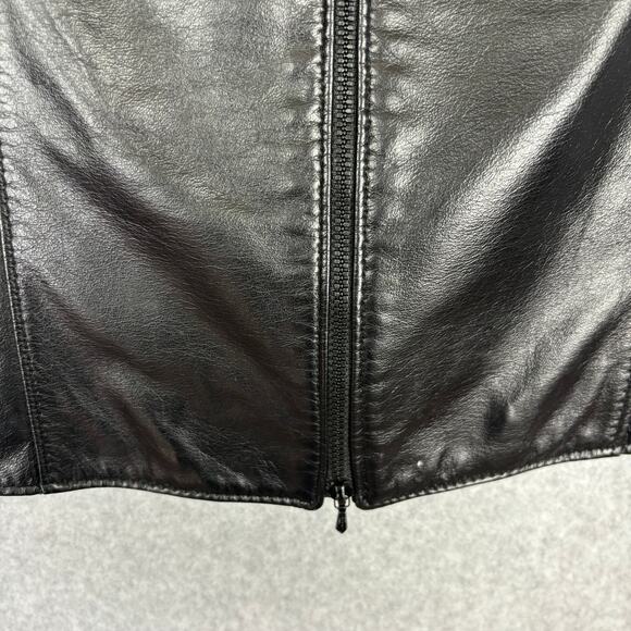 The Leather Ranch Vest Womens Large Zipper Moto Biker Motorcycle 90s Goth Y2K - Picture 6 of 15